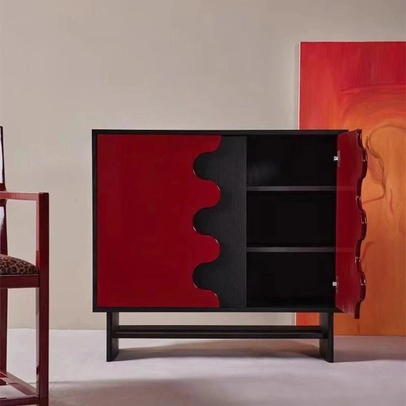 Modern dining side cabinet Solid wood storage cabinet Light luxury minimalist storage