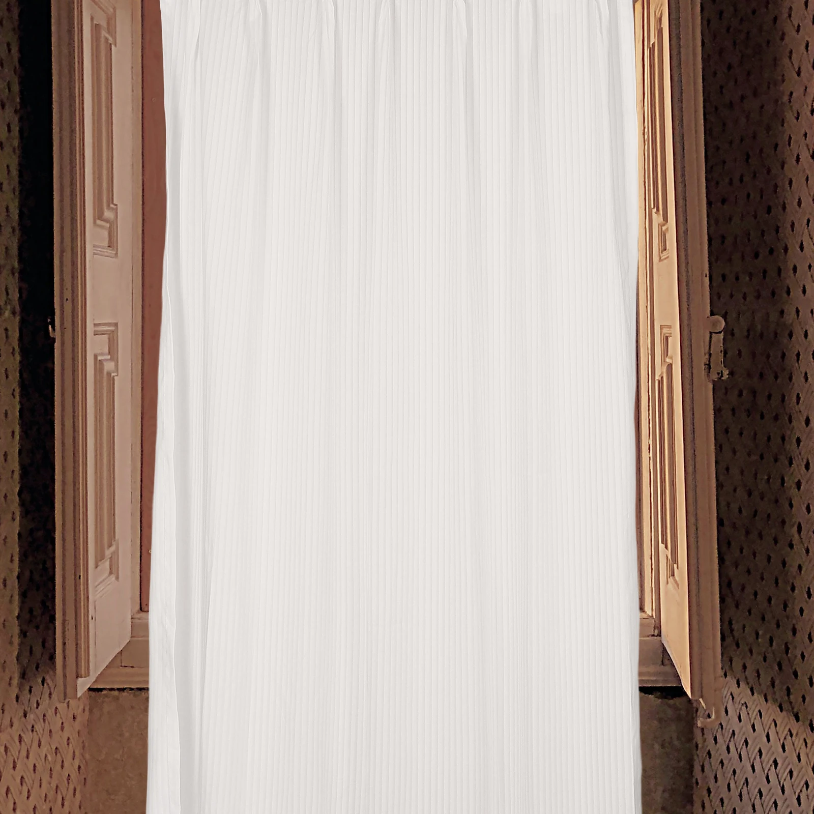 

White Curtain Sheer Light Filtering Drapes Privacy Window Treatments Bedroom Living Room Panels Long Textured Bedroom Curtain