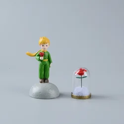 B612 Miniatures Princekin Fox Figurine Glass Rose Valentine's Day Gifts Resin Toys Handicraft Student Desktop Decoration Crafts