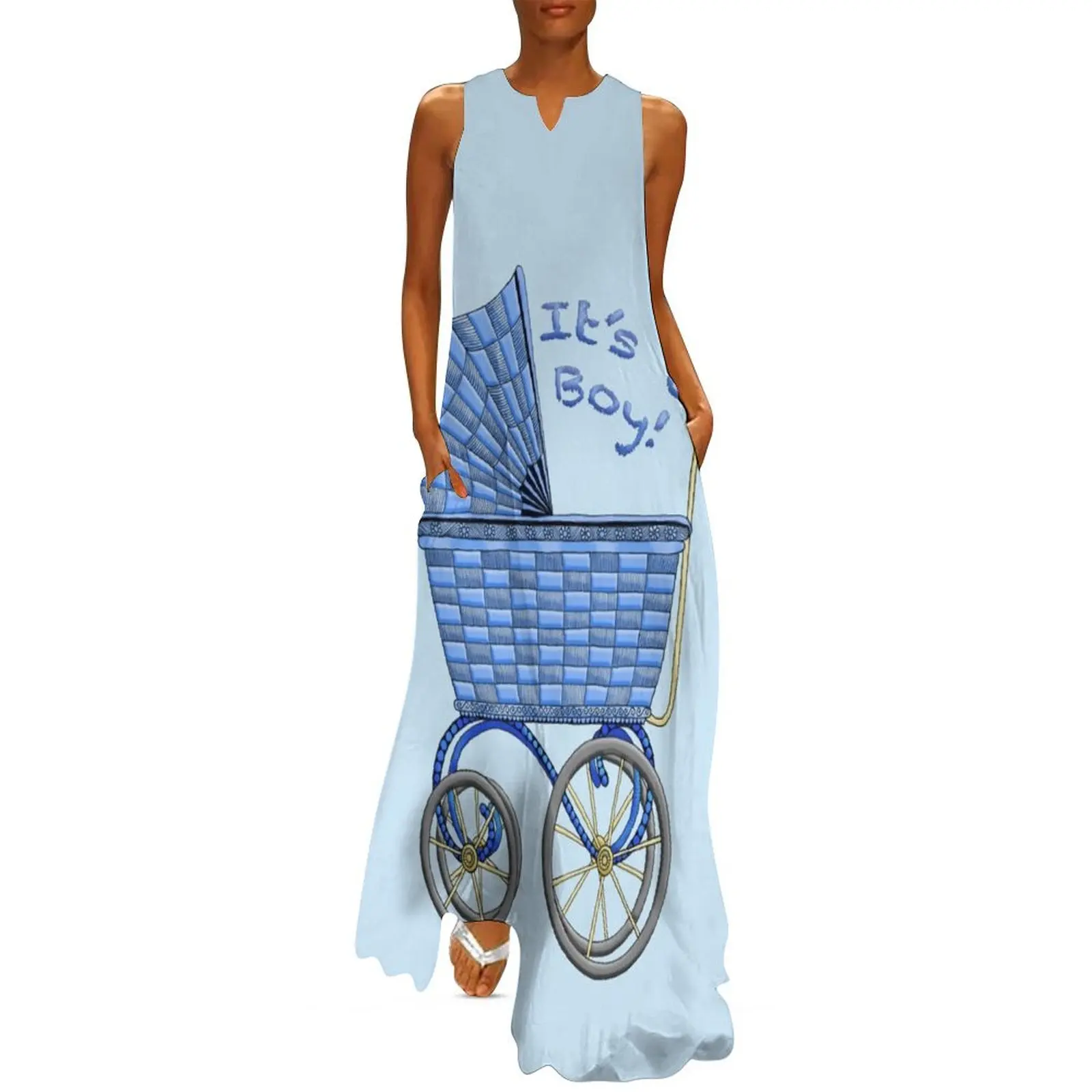 

Baby Pram - It's a boy! Long Dress fairy dress elegant dresses plus sizes woman dress