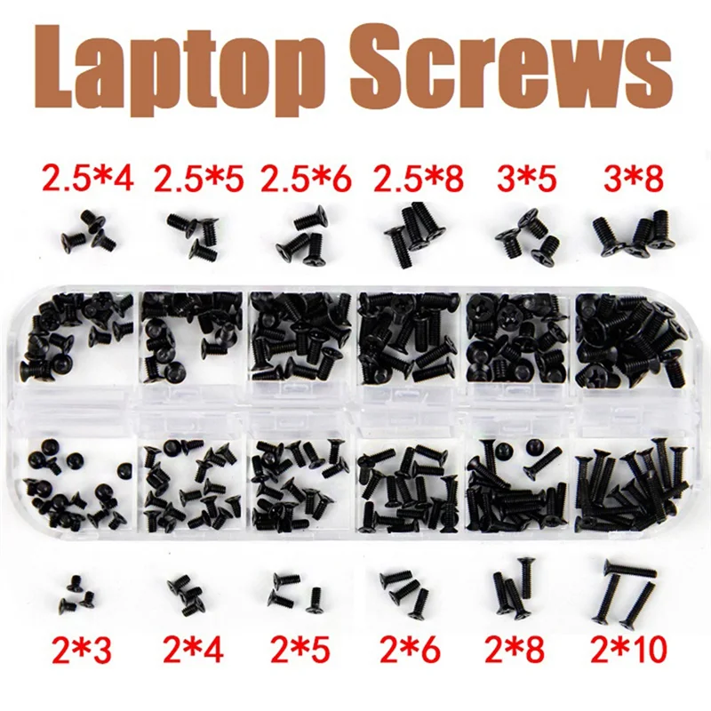 240 Buah Kit Sekrup Laptop Baja Tahan Karat M2, M2.5, M3 untuk Lenovo Toshiba Gateway HP IBM Dell Acer Asus Mudah Digunakan