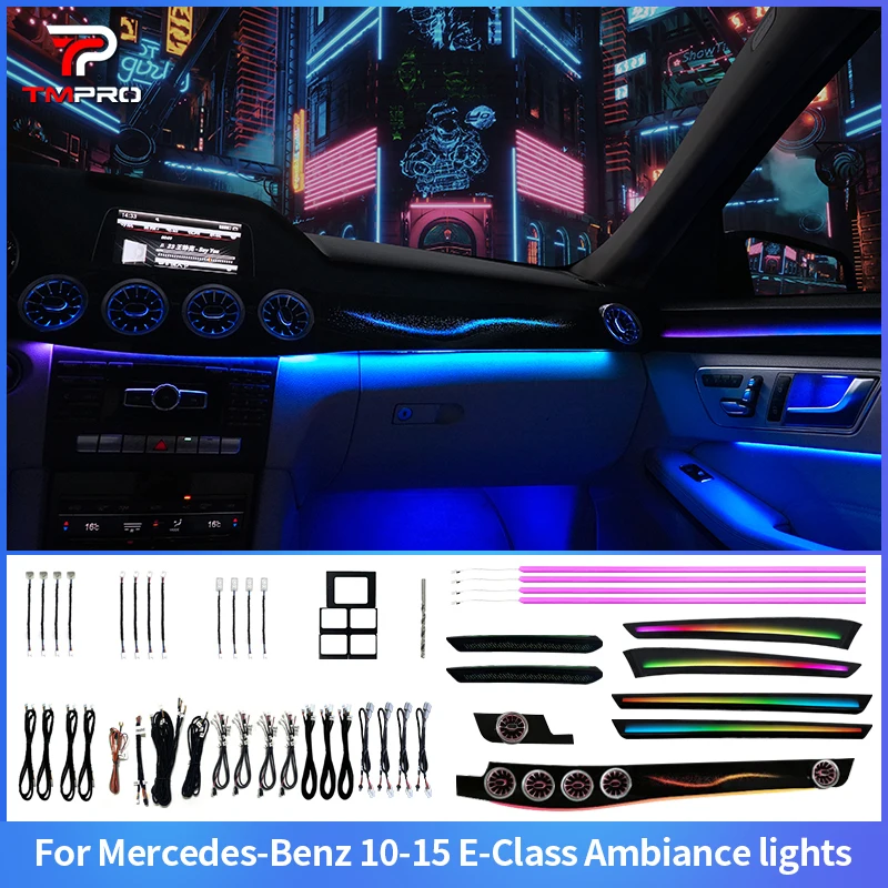 TMPRO 64 Colors LED Safety assistance systems Ambient Lighting For Benz E W212 2009-2016 Interior Decoration