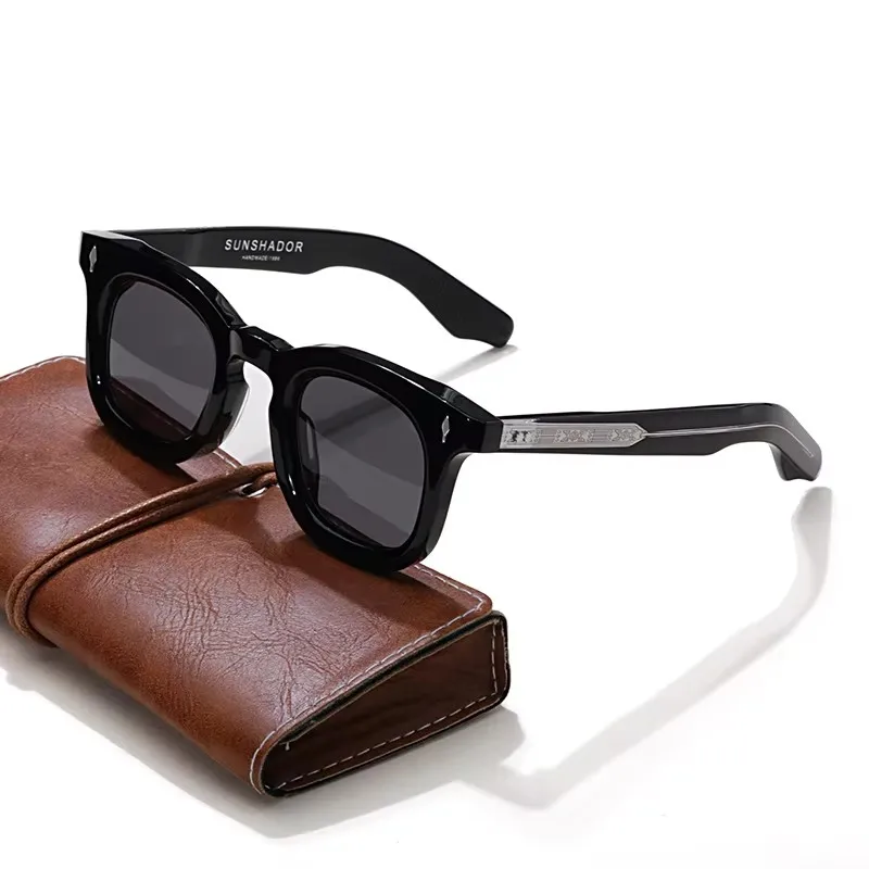 

Handmade Top Quality Round Acetate Sunglasses For Men Women Classic Sunglasses outdoor UV400 Protection Logo Customization