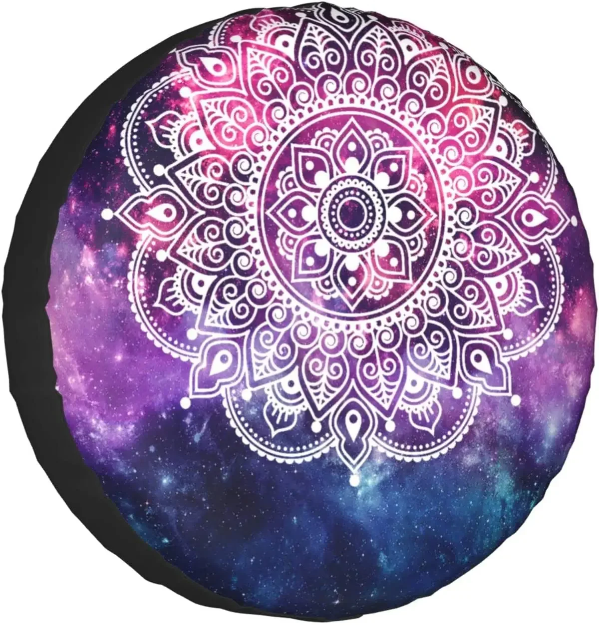 Spare Tire Cover Universal Portable Tires Cover Purple Galaxy Mandala Car Tire Cover Wheel Protector Weatherproof and Du