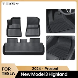 For Tesla Model 3 Highland 2024 Floor Mat TPE Carpet Waterproof Weather-resistant Foot Pads Mats