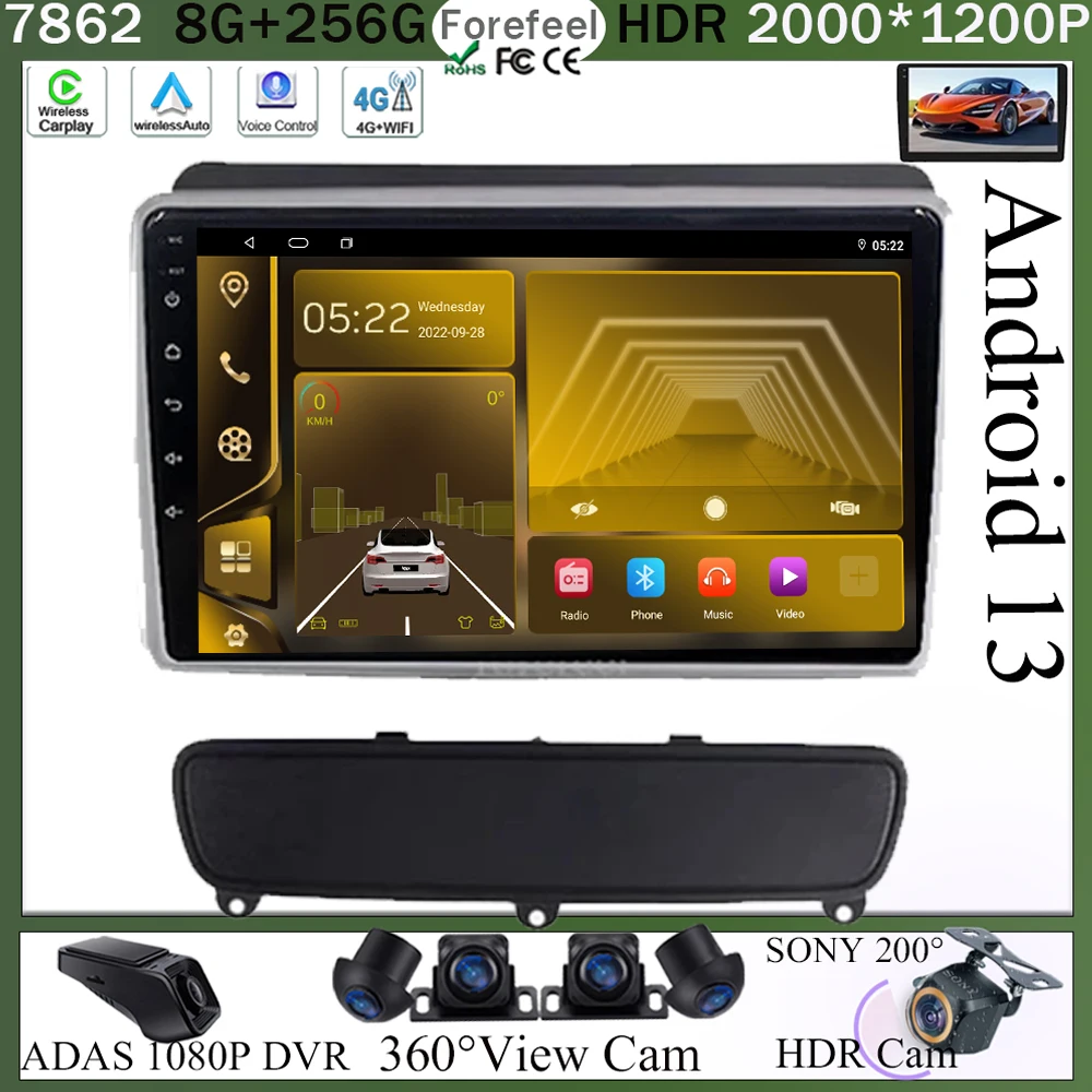 

Android 13 For Kia Sorento 2 II XM 2013 2012 2021 Multimedia QLED Navigation Video Wireless Carplay GPS Sony Cam DSP NO 2DIN DVD