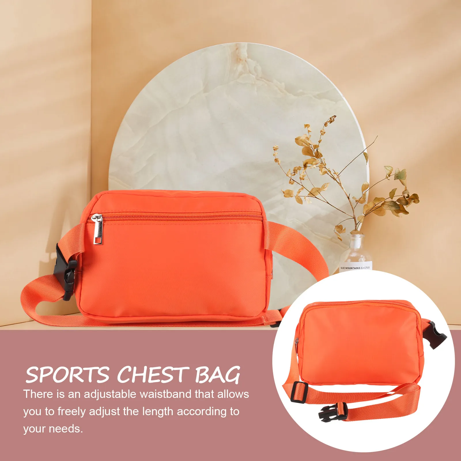 

Wear-Resistant Waterproof Fanny Pack Lightweight Adjustable Waist Bag Outdoor Chest Pouch for Running Travel Hiking