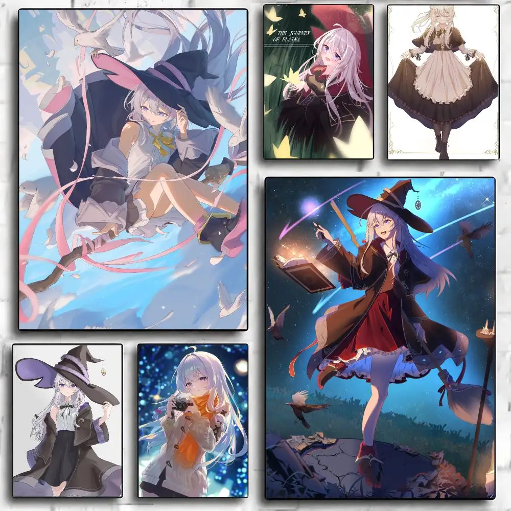 anime W-Wandering Witch Elaina-A Poster Minimalist Wall Sticker for Cafe Office Bar Home Decor and Gift