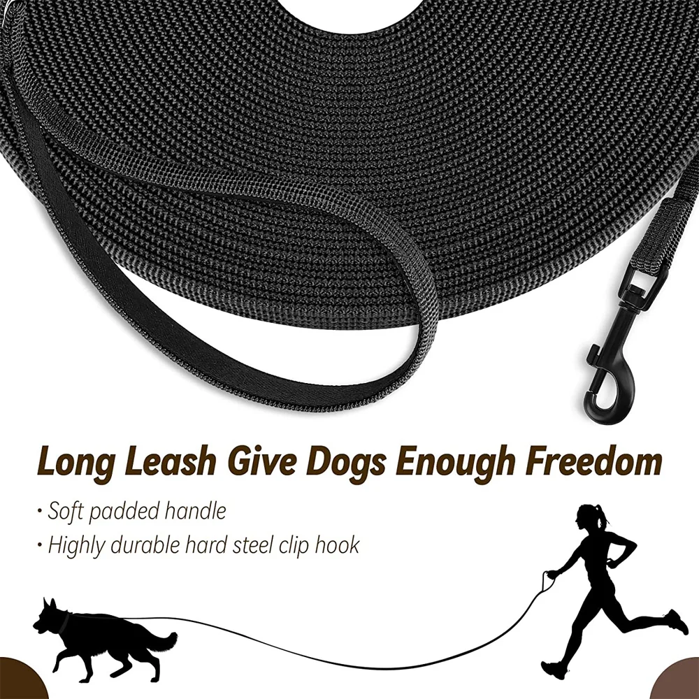 Long Nylon Pet Dog Leash For Small Big Dogs Outdoor Hiking Puppy Lead Rope Durable Labrodor Traction Belt 4.5/ 9/ 15FT Dog Leash