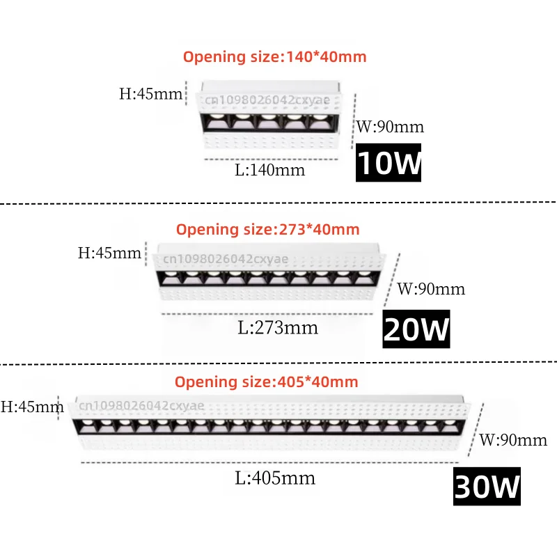 Downlights Tuya DALI, holofotes LED, luzes de teto COB, 10W, 20W, 30W luzes de grade, lâmpada de iluminação interna para sala de estar e casa