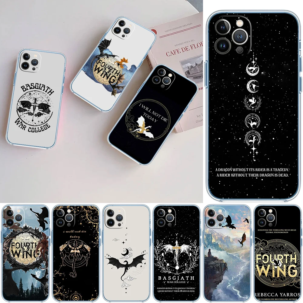 MN23 Fourth wing dragons Transparent Phone Case for Samsung Galaxy A04 A04S A14 A23 A34 A54 M23 M33 M52 M53