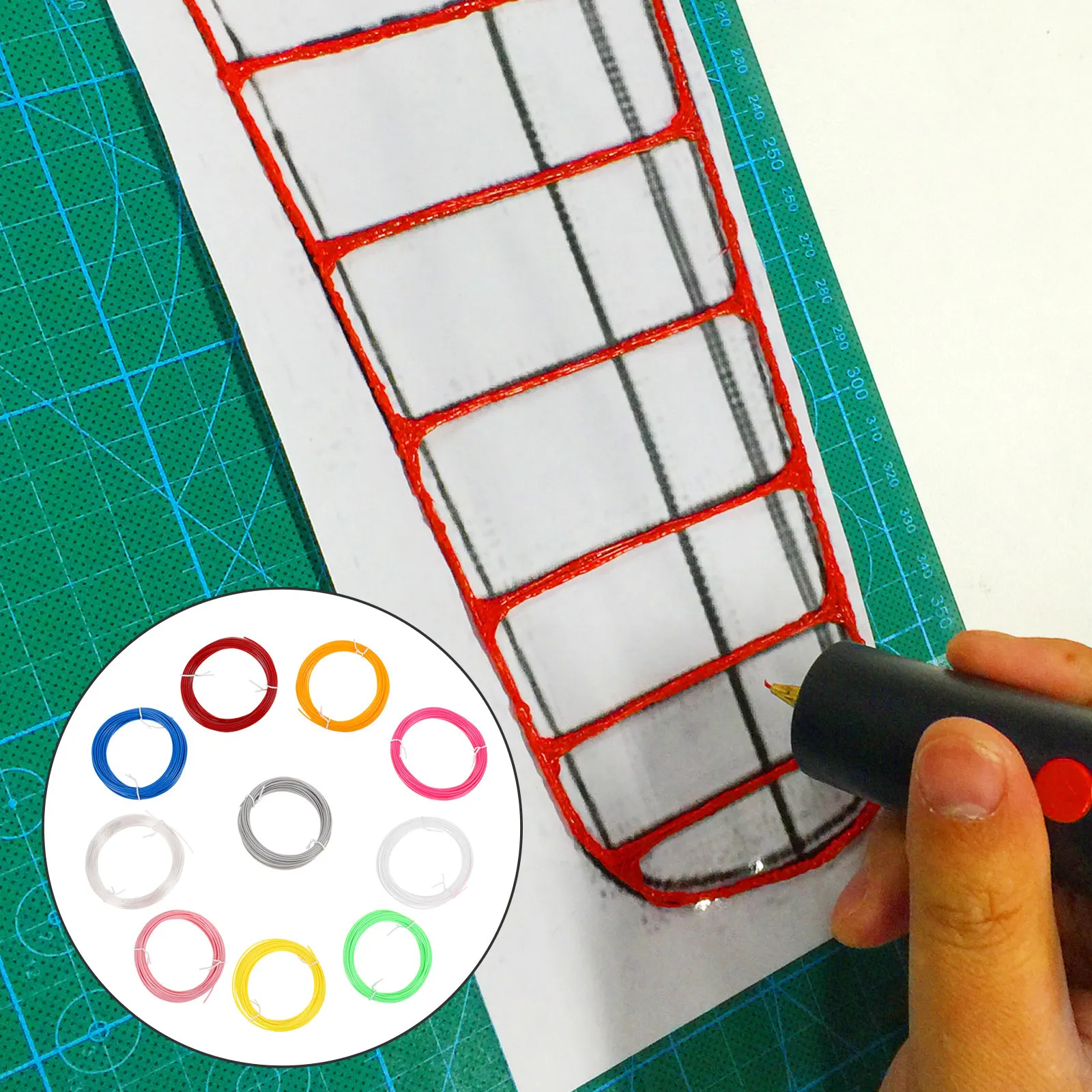 

10Pcs 3D Printing Pen Wires High Temp Pla Filaments Random Color Smooth Durable Eco Friendly Bubble Free 3D Printing Wires