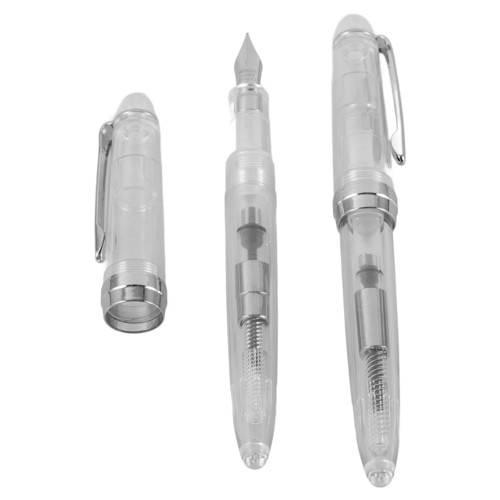 

2pcs Piston Fill Fountain Smooth Writing Reusable Calligraphy Pen For School Office Business Gift Portable Sign Pen