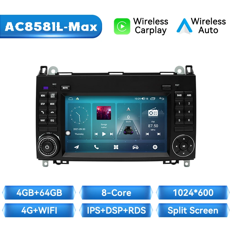 Draadloze CarPlay Android Auto Multimedia Voor Mercedes Benz W169 W245 B200 W906 Sprinter W639 Vito Radio 2 din Autoradio DSP