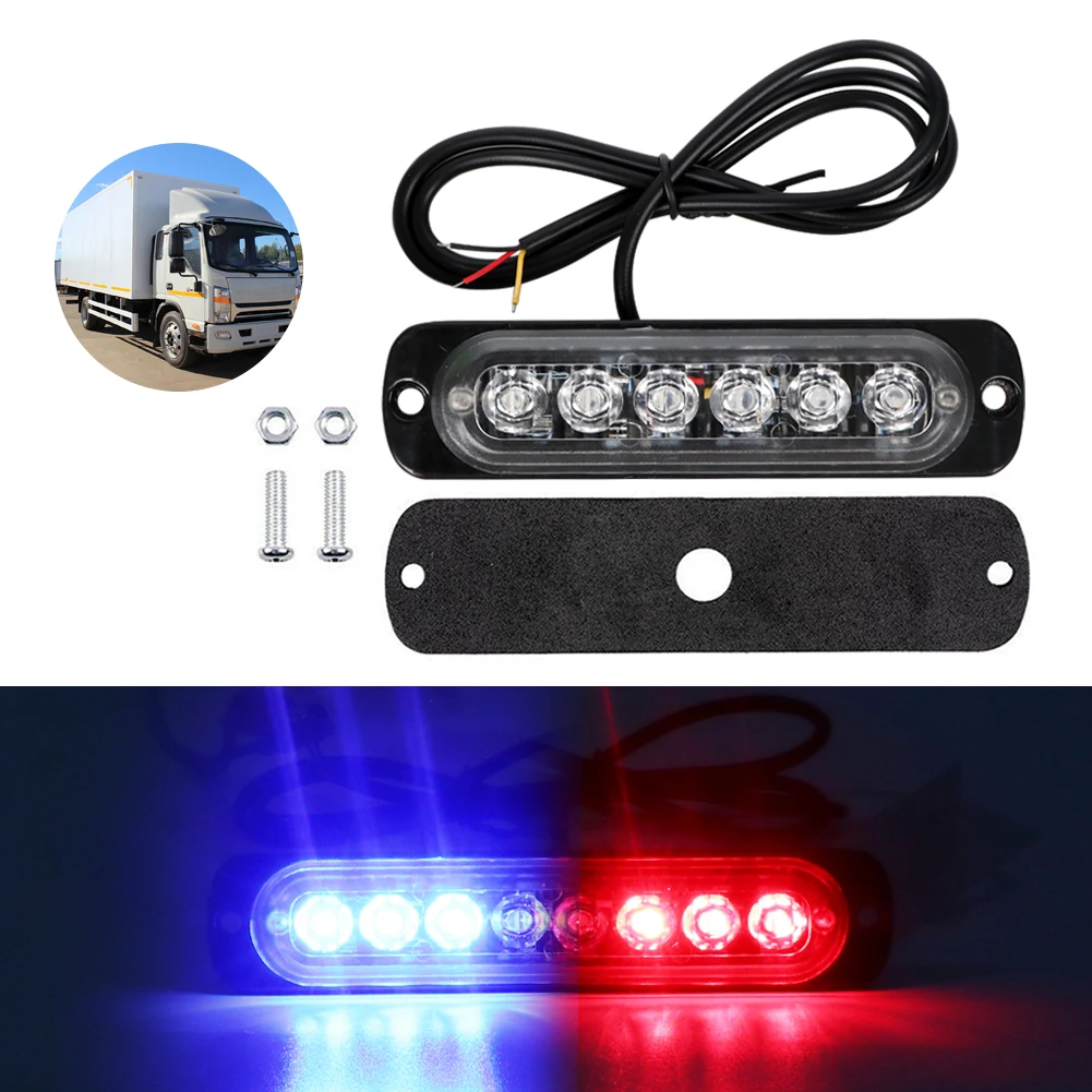 6LED Emergency Light For Car Warning Flashing Firemen Police Flash Emergency Light Ambulance Police Strobe LED Warning Light