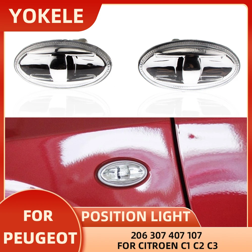 

Dynamic LED Flashing Side Marker Lamp LED Strip Turn Signal Light For Peugeot 206 307 407 107 for Citroen C1 C2 C3 Accessories