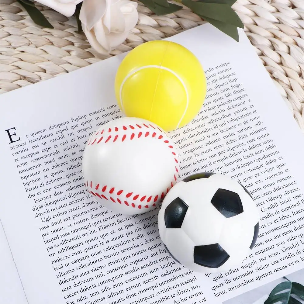 Gift Novelty Tennis Football Stress Relief Baseball Squeeze Hand Ball Toys Foam Rubber Ball Slow Rising Antistress Toys