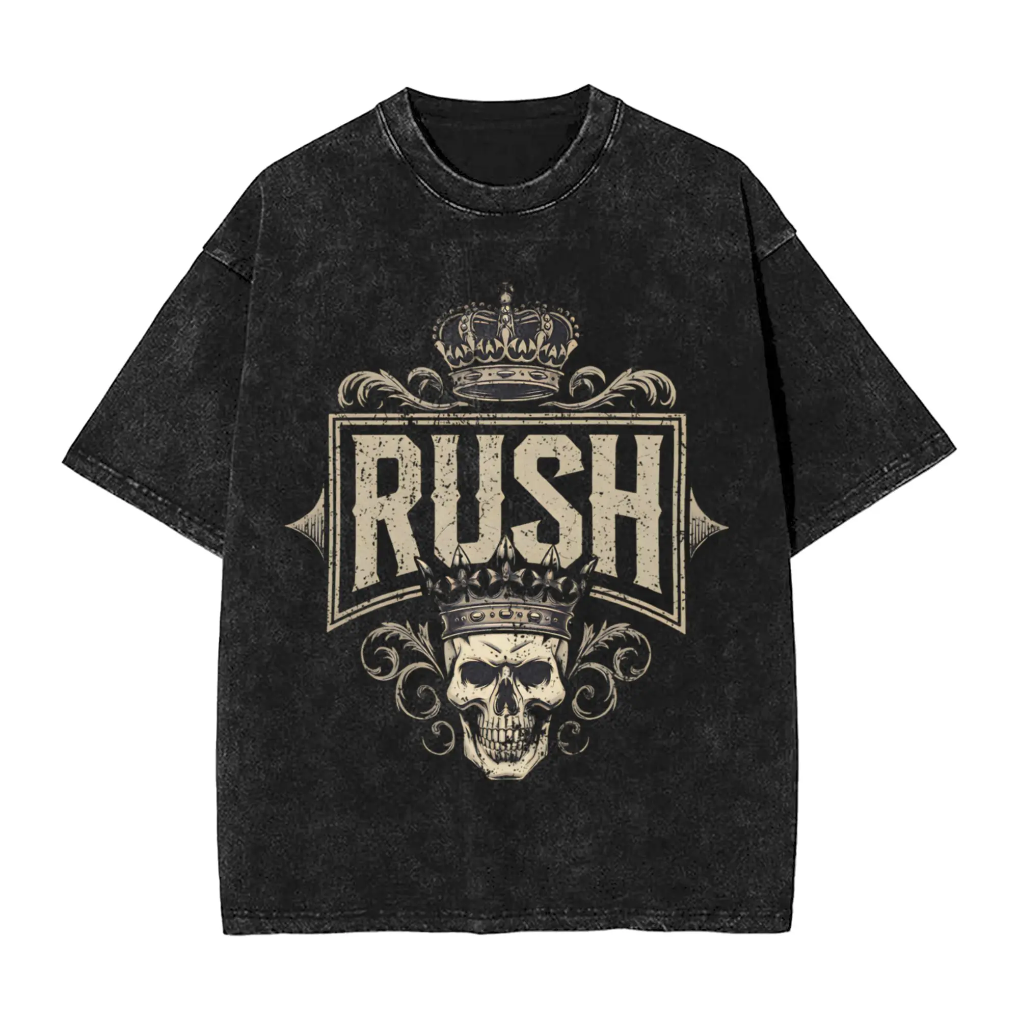 

Vintage Washed T-Shirt Rush Rock Band Cotton T-Shirts Hippie Tee Shirt for Mens Summer Awesome Casual Tees