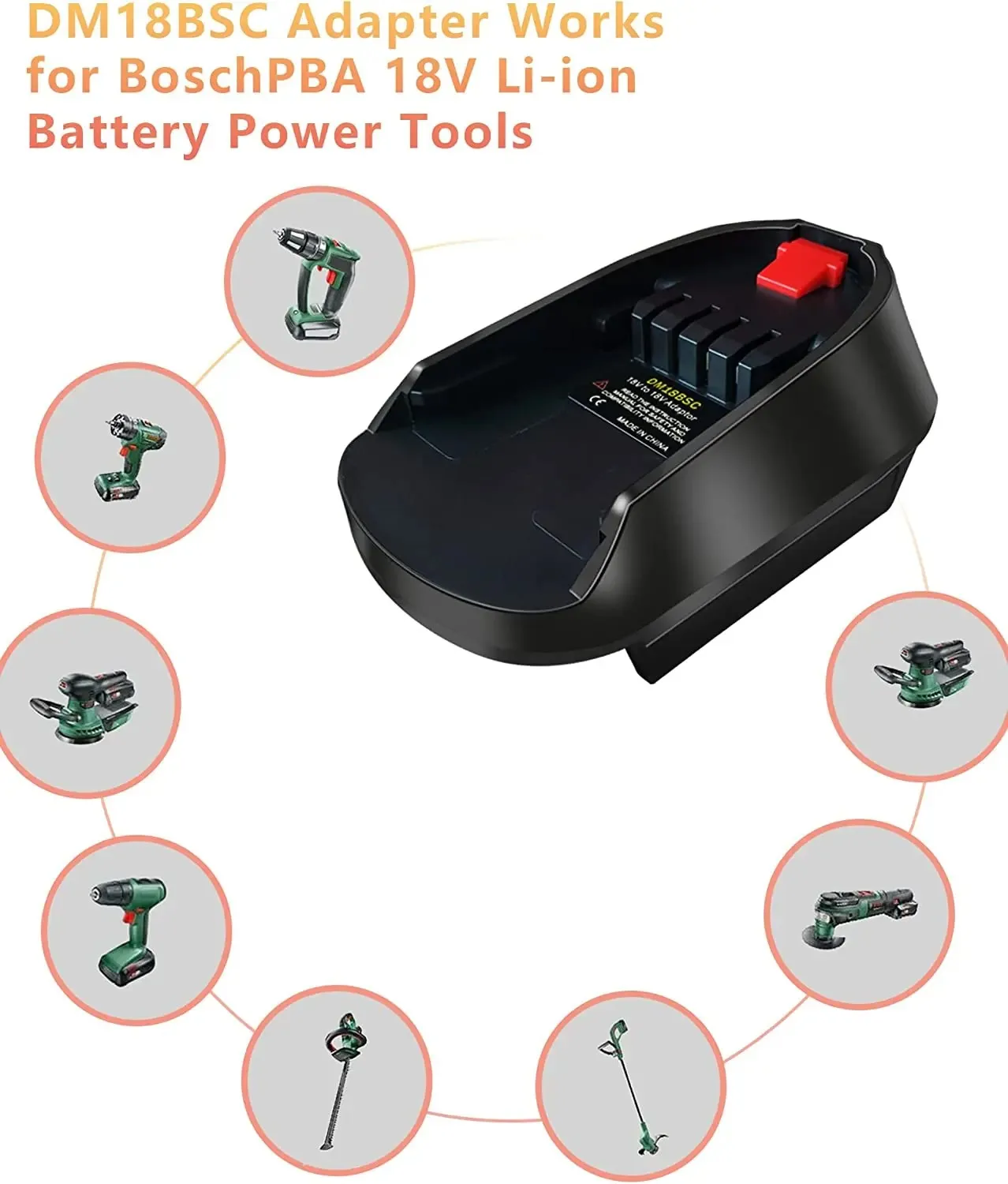 Adattatore batteria DM18BosC per batteria agli ioni di litio Dewalt 20V Max e Milwaukee 185V a batteria agli ioni di litio Bosch 18V PBA