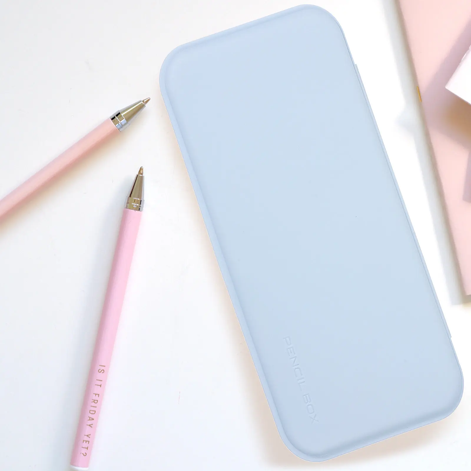 Multi Use Plastic Pencil Box Compact Yet Spacious Stationery Container for Pens Pencils Brushes Cosmetics Jewelry Small