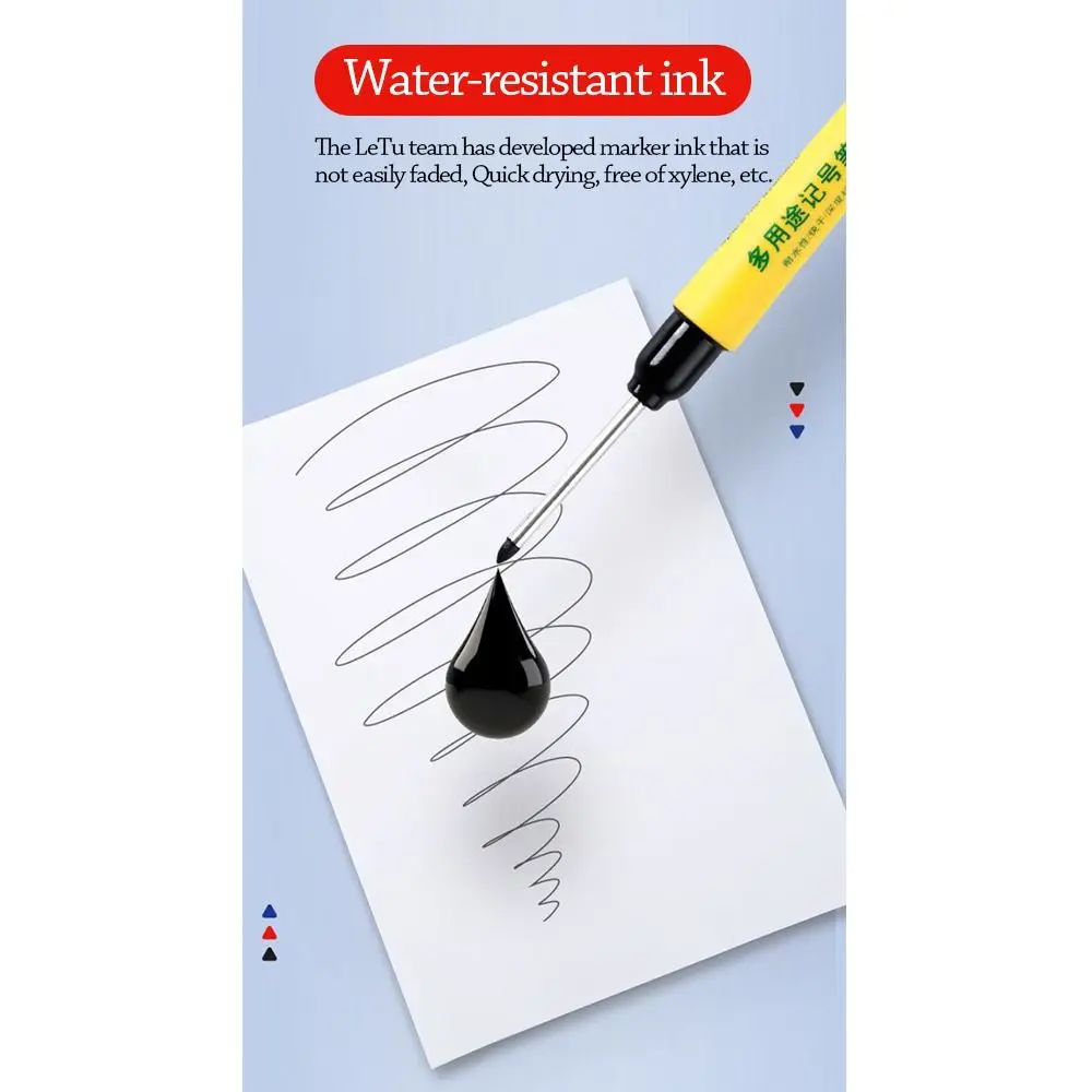 علامات الرأس الطويلة القائمة على الزيت 33 مللي متر رأس طويل أسود/أحمر/أزرق حبر قائم على الزيت قلم تحديد مقاوم للماء علامة القلم علامة ثقب عميق