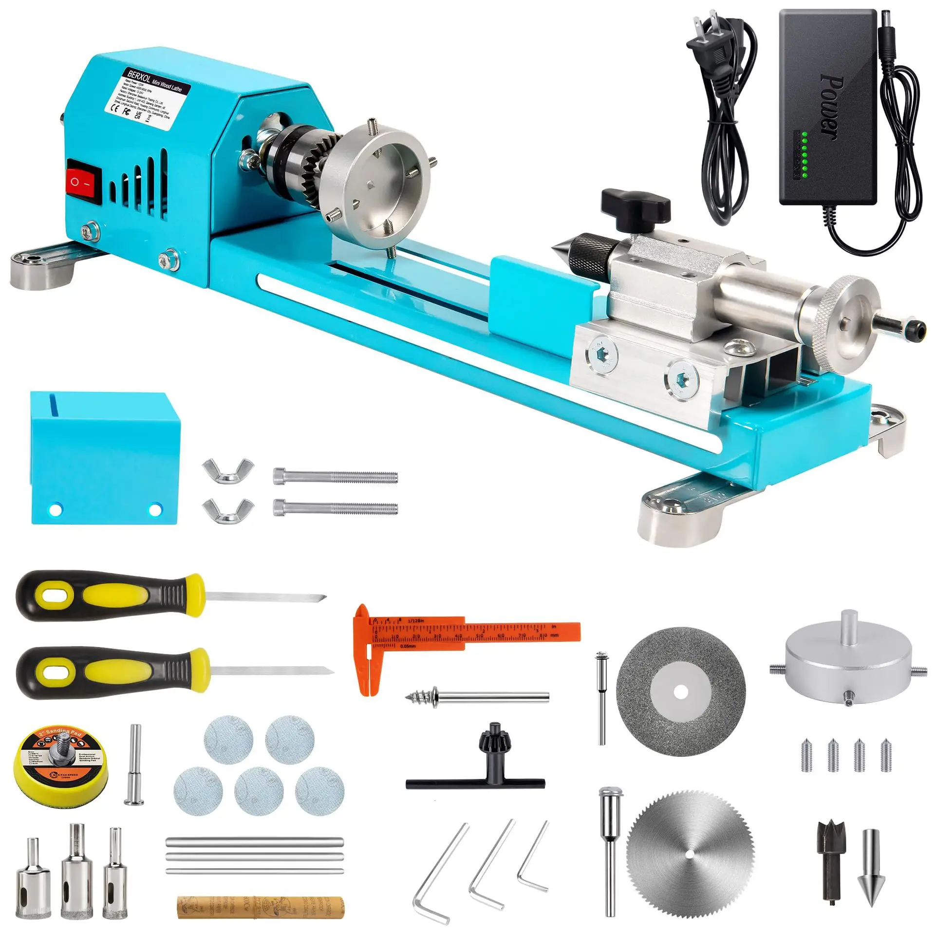 New Electric Wood Mini Lathe Machine - Beads Grinding Polishing Beading Woodturning Lathe for Craft And DIY Projects