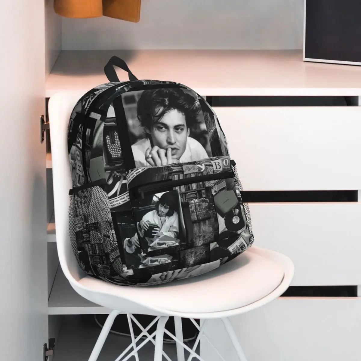 Johnny Depp Collage Backpack Daypack Large Capacity Children BookBag School Bag Shoulder Bags for Men Women