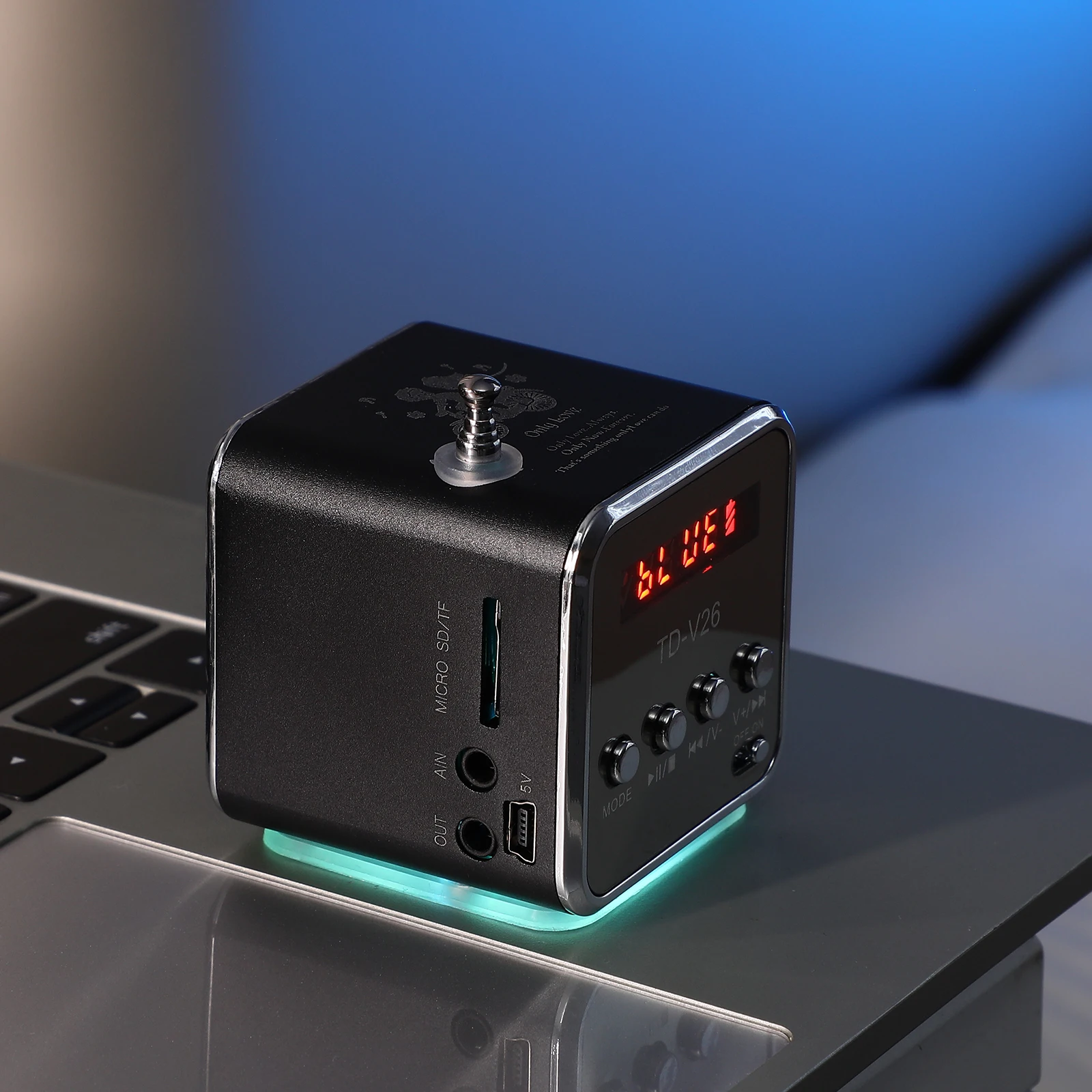 

1 set Mini Speaker Wireless Portable Outdoor Travel Waterproof Black Durable Compact Retro Desktop Bass Signal Stable