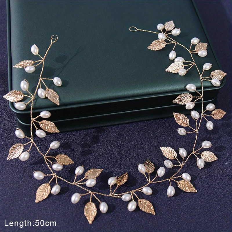 Women Crystal Headbands Wedding Handmade Hair Accessories Decoration Pearl Rhinestone Head Wear Hair Ornament For Bride Girls image 4