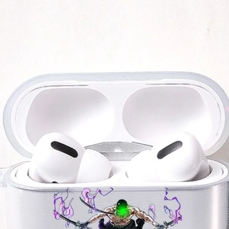เคสหูฟัง ONE PIECE โรโรโนอา โซโล สำหรับ AirPods 1 2 3 4 ลายอนิเมะ โปร่งใส กันกระแทก สำหรับ AirPods Pro Pro2 ของขวัญ