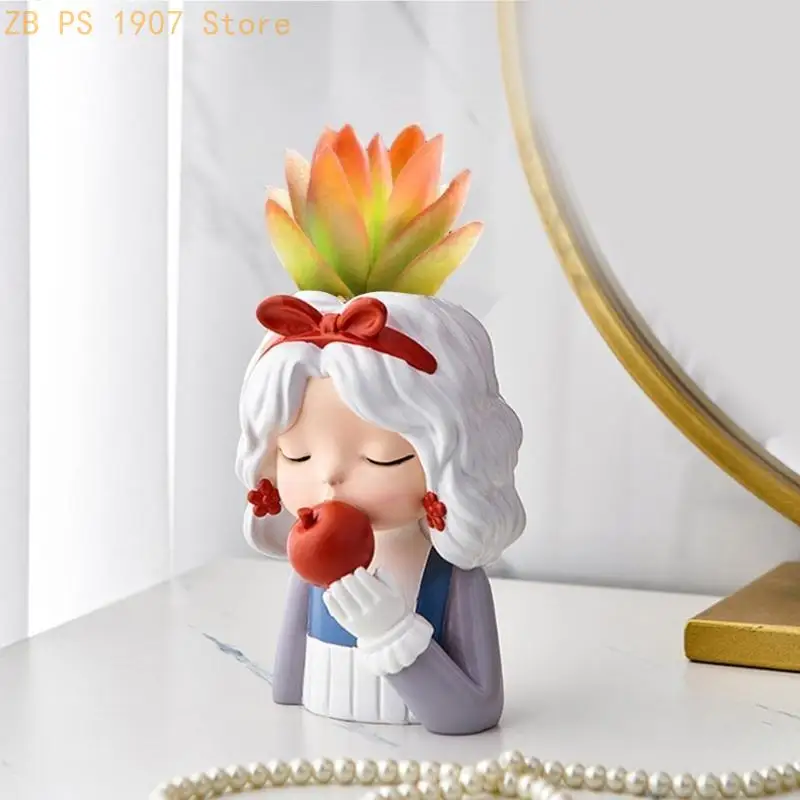 Silicone FlowerPot Mold Candlestick Silicone Mold Girls Head-Planter Vase Mold 55KA