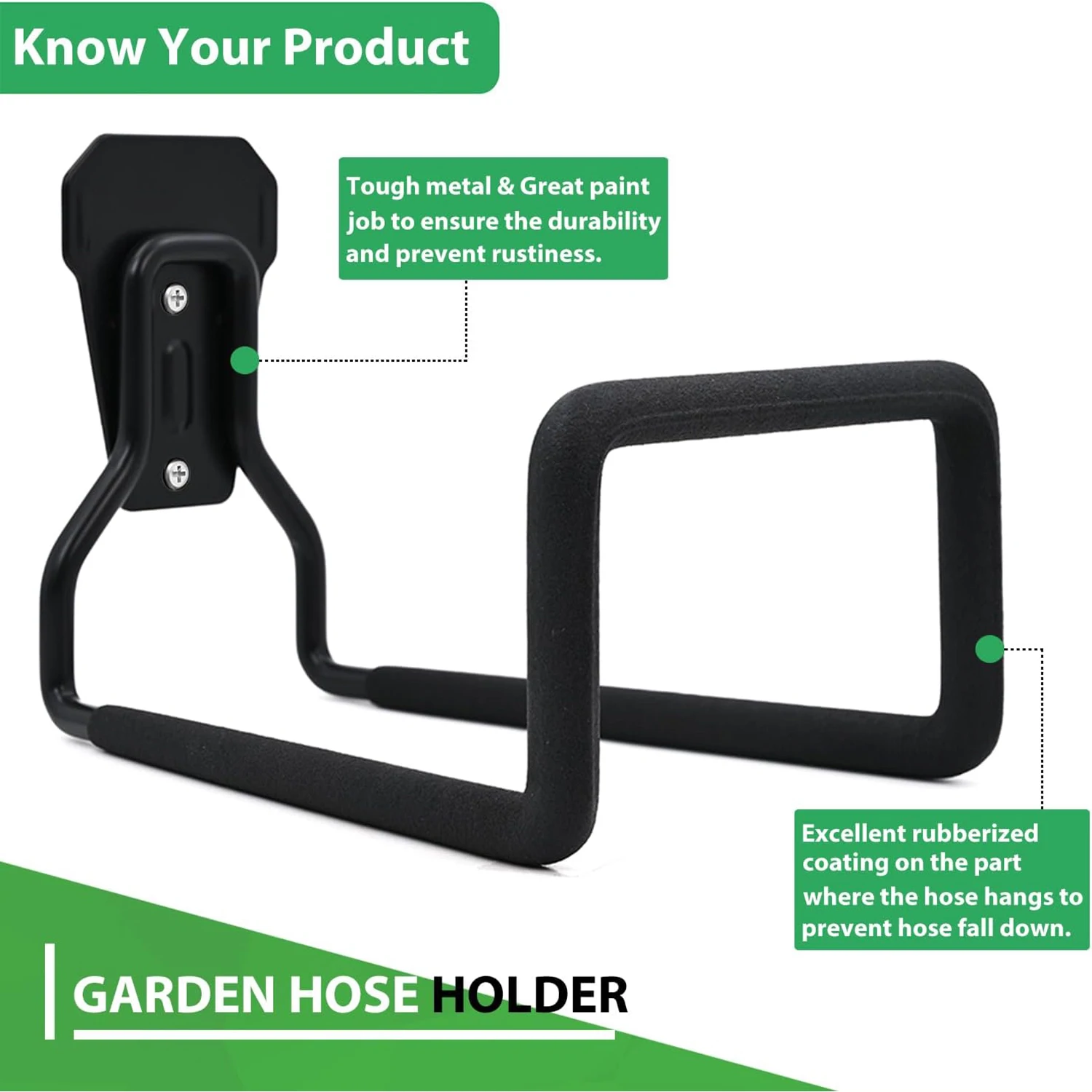 1/2pcs Garden Hose Bracket-hose Hanger Wall Mount,heavy Duty Water Pipe Holder for Yard Outdoor/indoor,metal Durable Hose Hooks, Ideal Storage Water