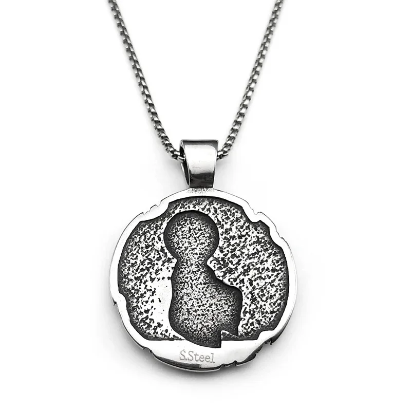 

Religious Jesus Head Pendant Necklace For Women Men Stainless Steel Silver Color Medal Shape Amulet Chain Catholic Jewelry