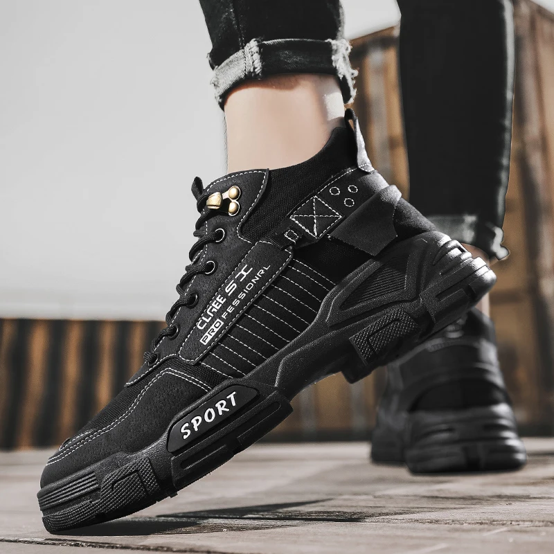 

2023 Platform Boots Men's Motorcycle Boots Hiking Shoes Men's Work Sneakers Men's Lace Up Desert Combat Boots