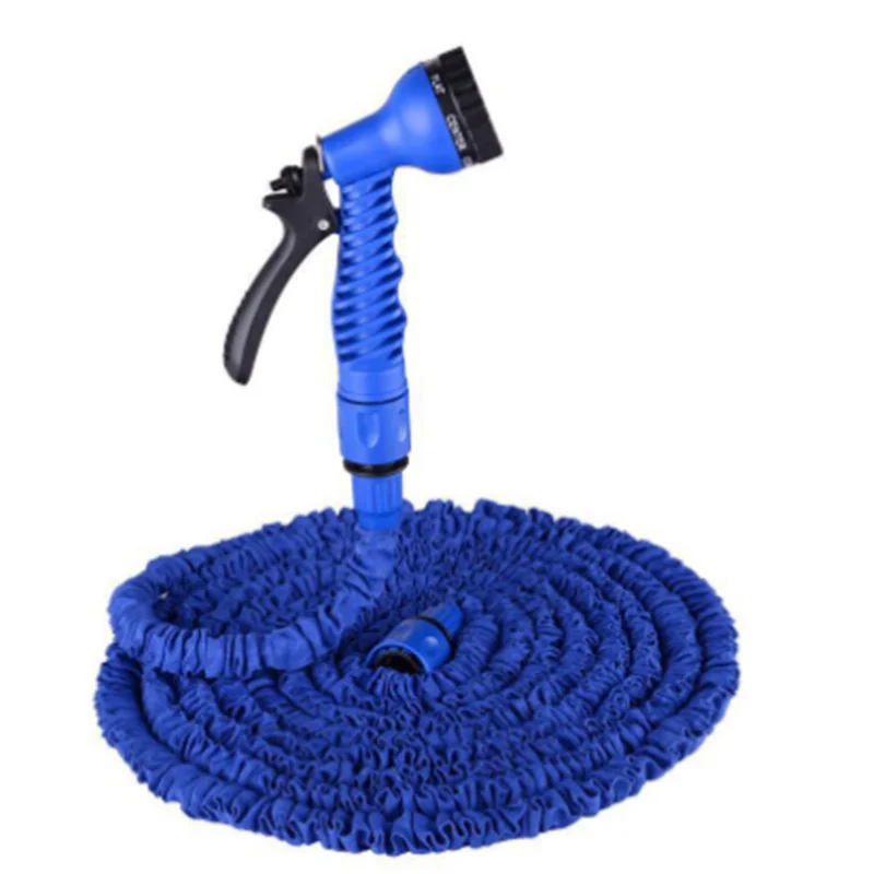 Watering Flexible Expandable Garden Hose Reels Blue And Green 25FT-200FT + 7 Function Spray Gun Connector (EU/US)