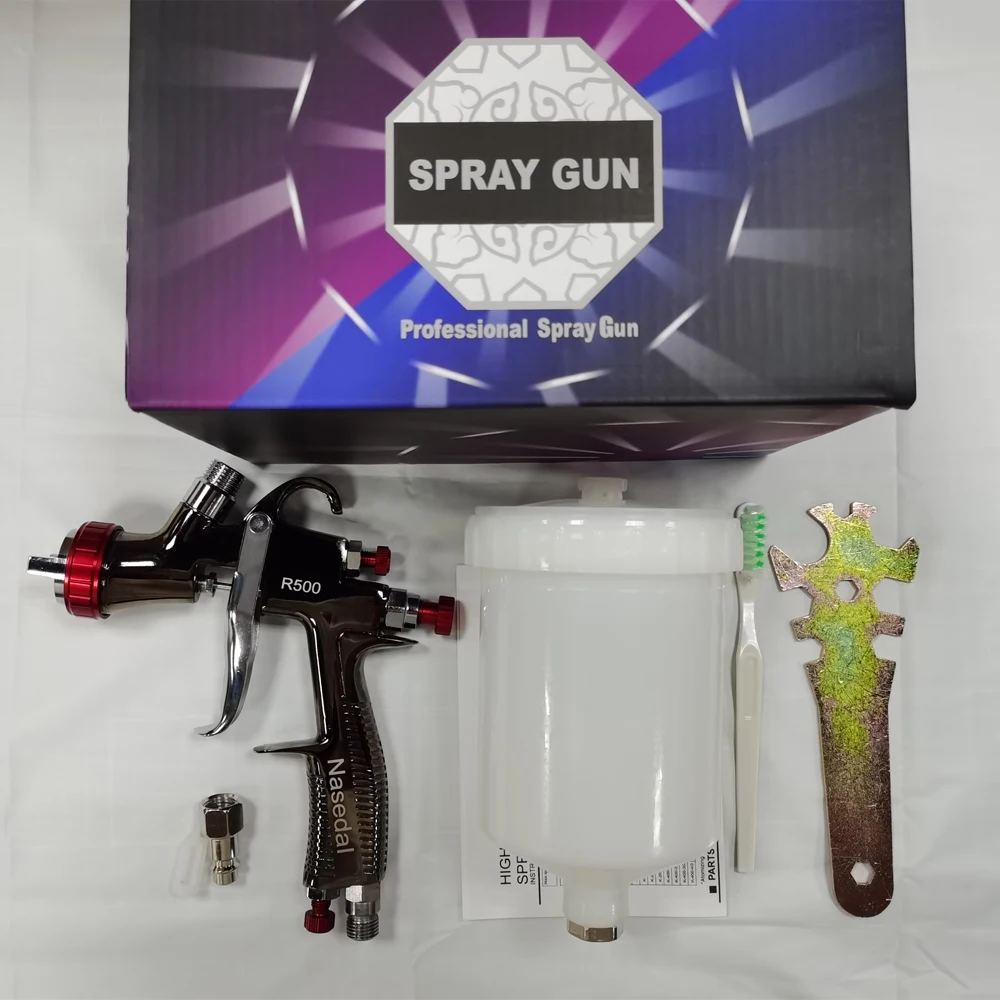 Pistola de Pintura de Carro com Aerógrafo R500 Lvlp. Pistola Pulverizadora 600cc de Alta Qualidade de 13 mm