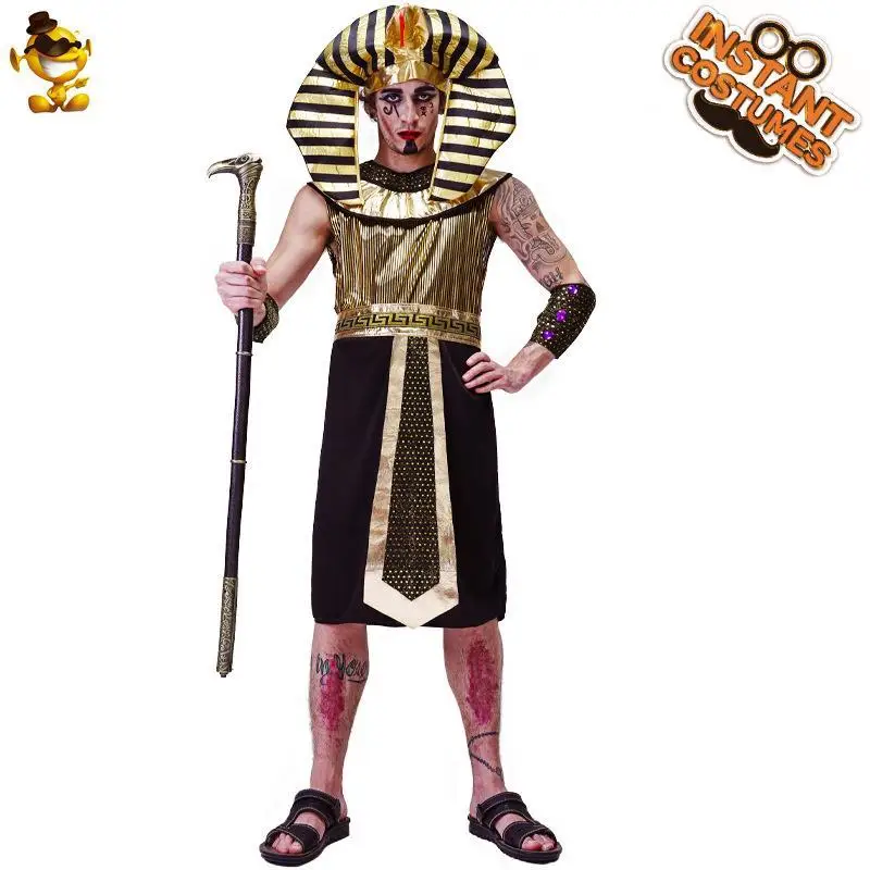 زي الهالوين القديم للرجال البالغين من King Par، ملابس أداء فرعون كبيرة الحجم، بدلة تنكرية لـ KTV Formal Ocns