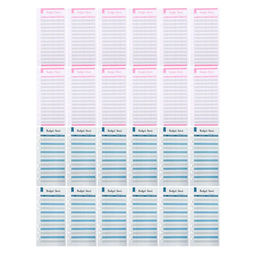 

24 шт. портативных многоразовых бюджетных таблиц для учета расходов дома, в офисе, школе, легкий финансовый органайзер