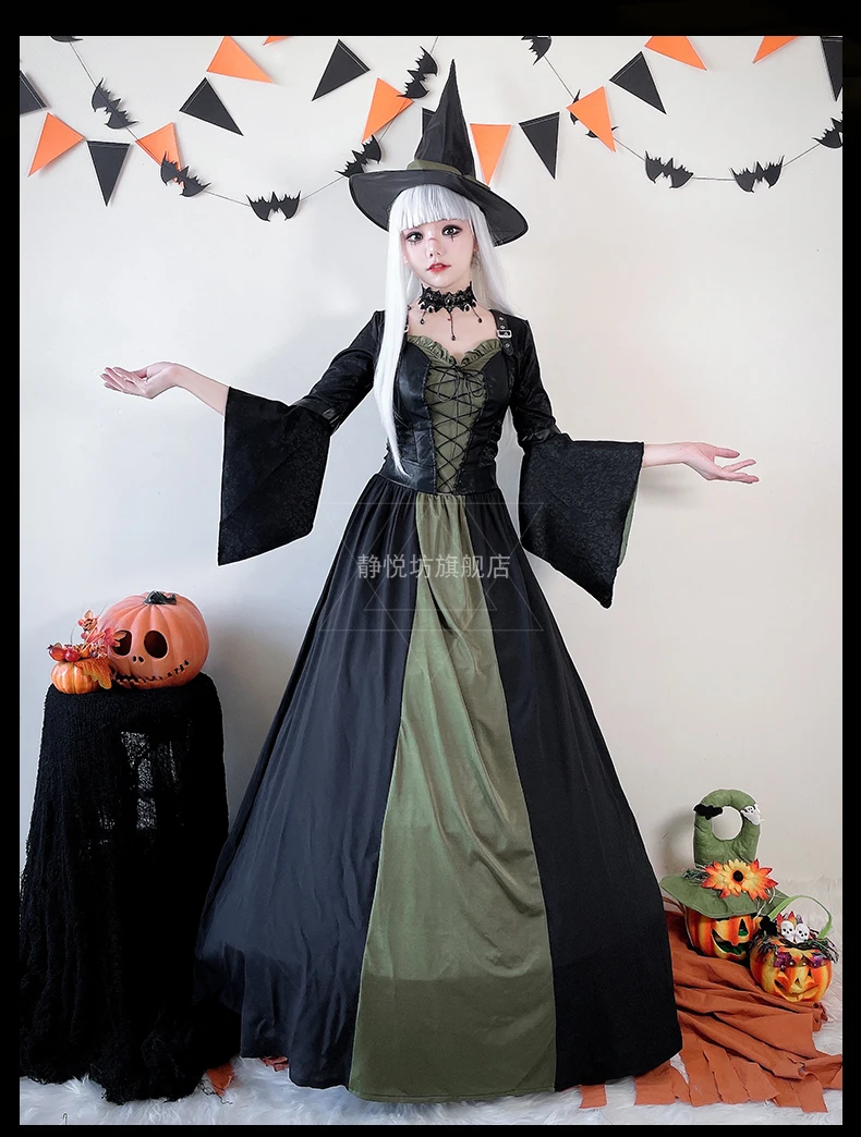 

Magic Robe Cosplay Costume Halloween Adult Witch Vampire Demon Party Costume
