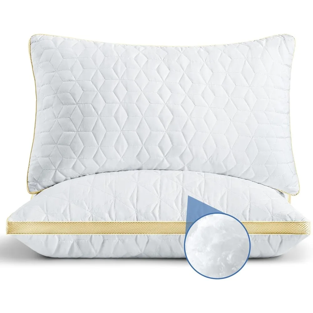 

Pillow 2-piece queen set, luxury hotel queen pillow, support down instead of queen pillow, medium gusset bed pillow