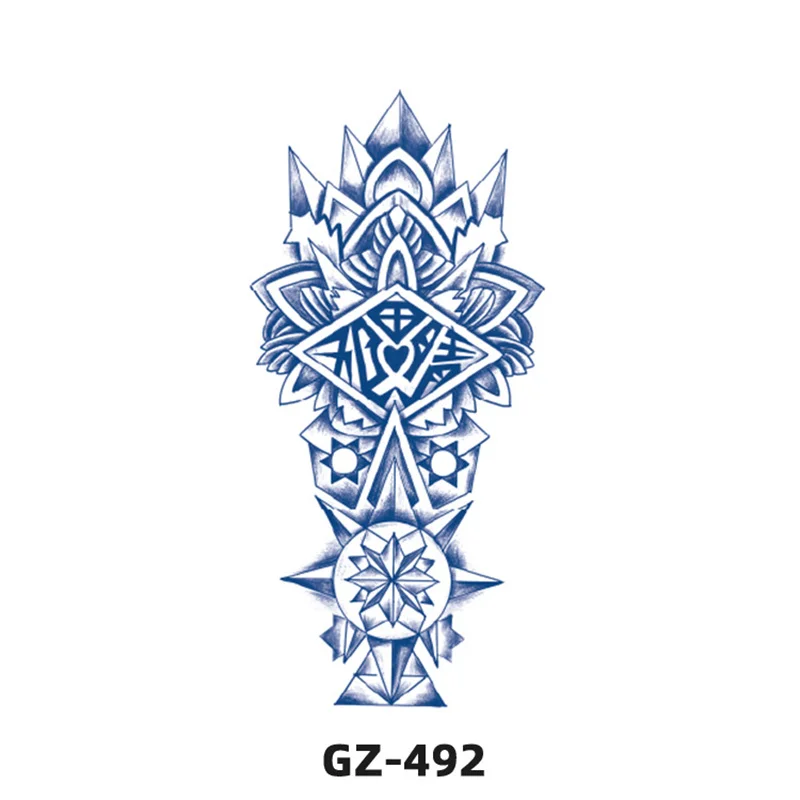 Цветочные татуировки-наклейки Большие черные цветы Насыщенные стили Легко чистится Водостойкий цветочный узор Дизайн Красота и здоровье