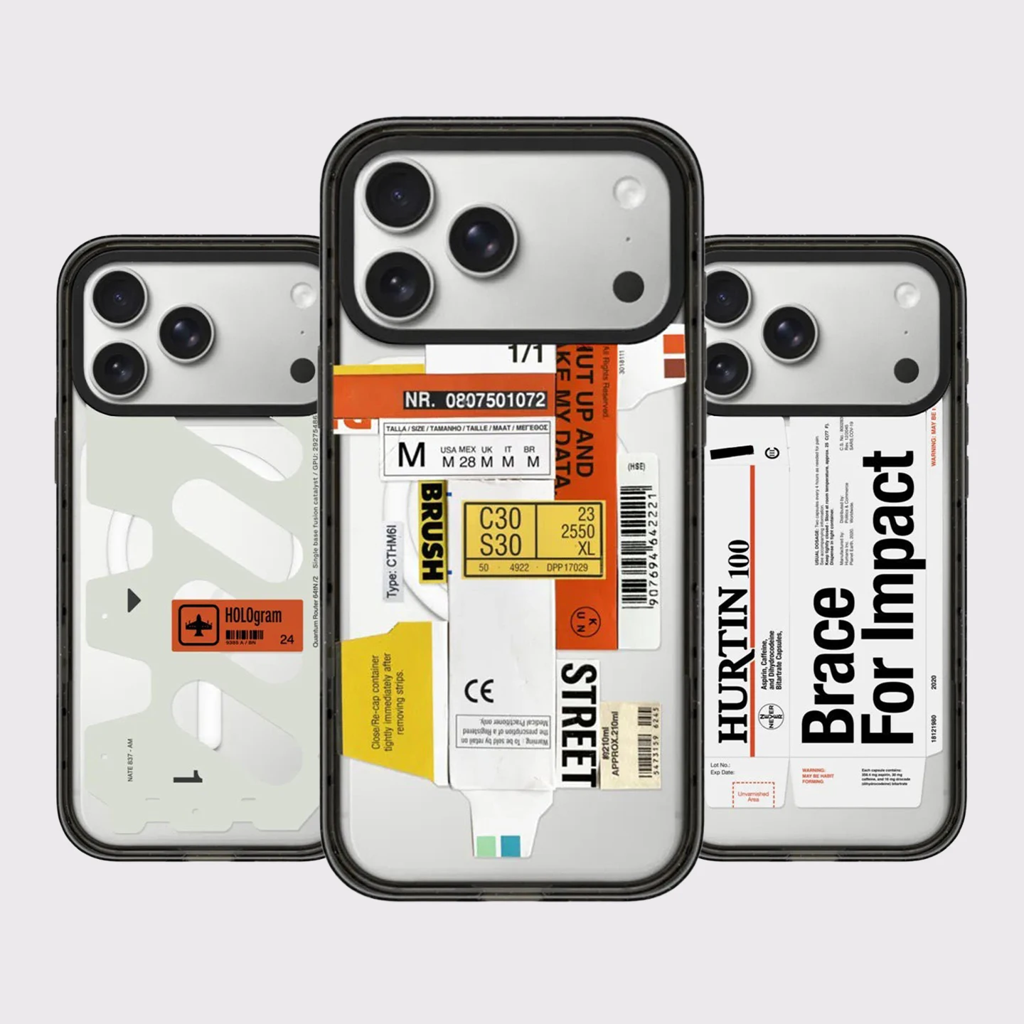 Creative Security Tag Impact Black Border Magnetic Cover for IPhone 12 13 14 15 16 17 Pro Max Case for IPhone 17 Air