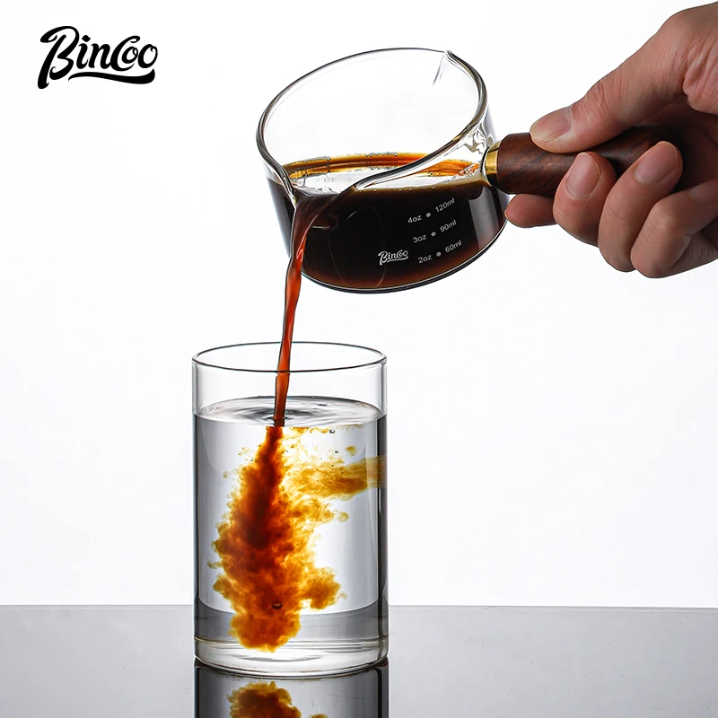 Bincoo Espresso Extraction Cup Glass with Scale Small Milk Cup Coffee Liquid Cup Ounce Cup Measuring Cup