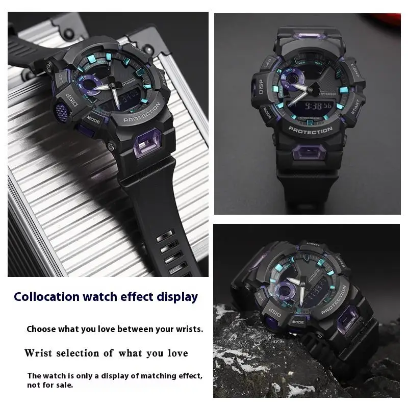 Dla Casio G-shock Series GBA-900 TPU Watchband Męska wodoodporna bransoletka sportowa GBA-900 Czarny pasek do zegarka