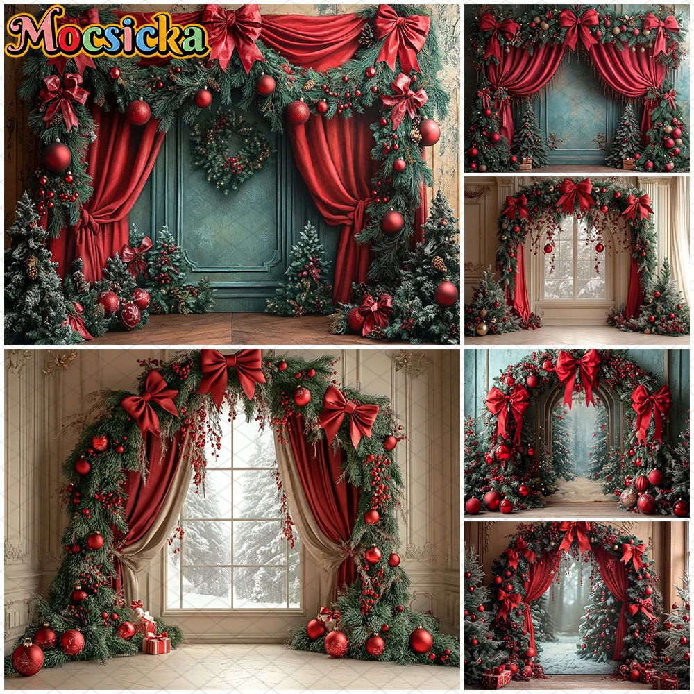 

Mocsicka Christmas Photography Background Oil Painting Decoration Happy New Year Party Photo Backdrop Home Living Room Wallpaper