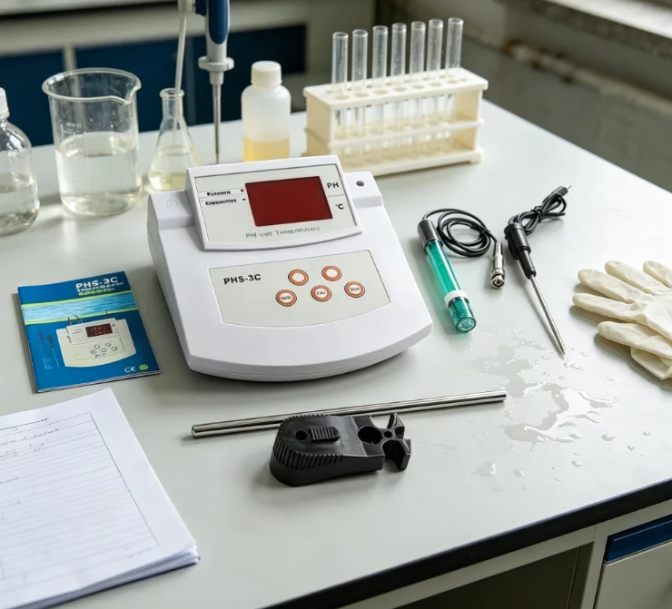 PHS-3C Benchtop pH Meter High Precision pH & Temperature Tester Auto Calibration Acidity Detector 2-in-1