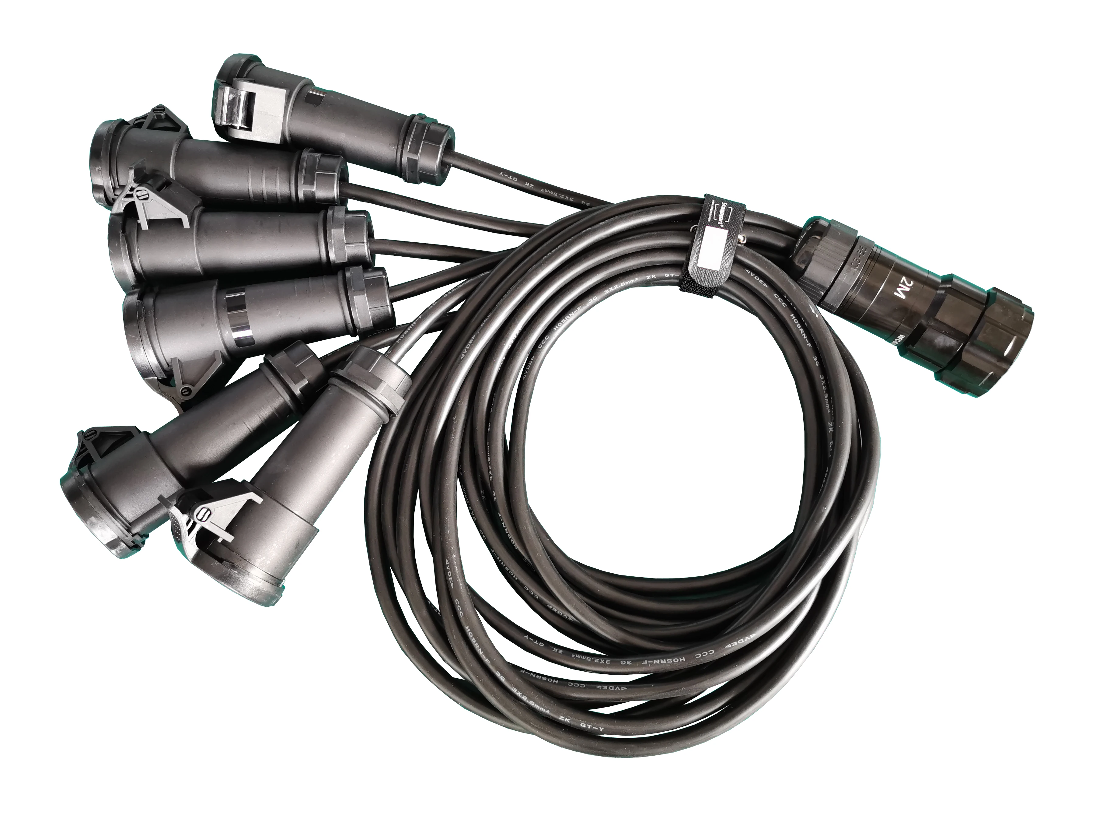 Break Out Combine Cable Socapex 19 Pin  Male Plug 3 X 1.5 or 3x 2.5mm 512 Power Wires Stage