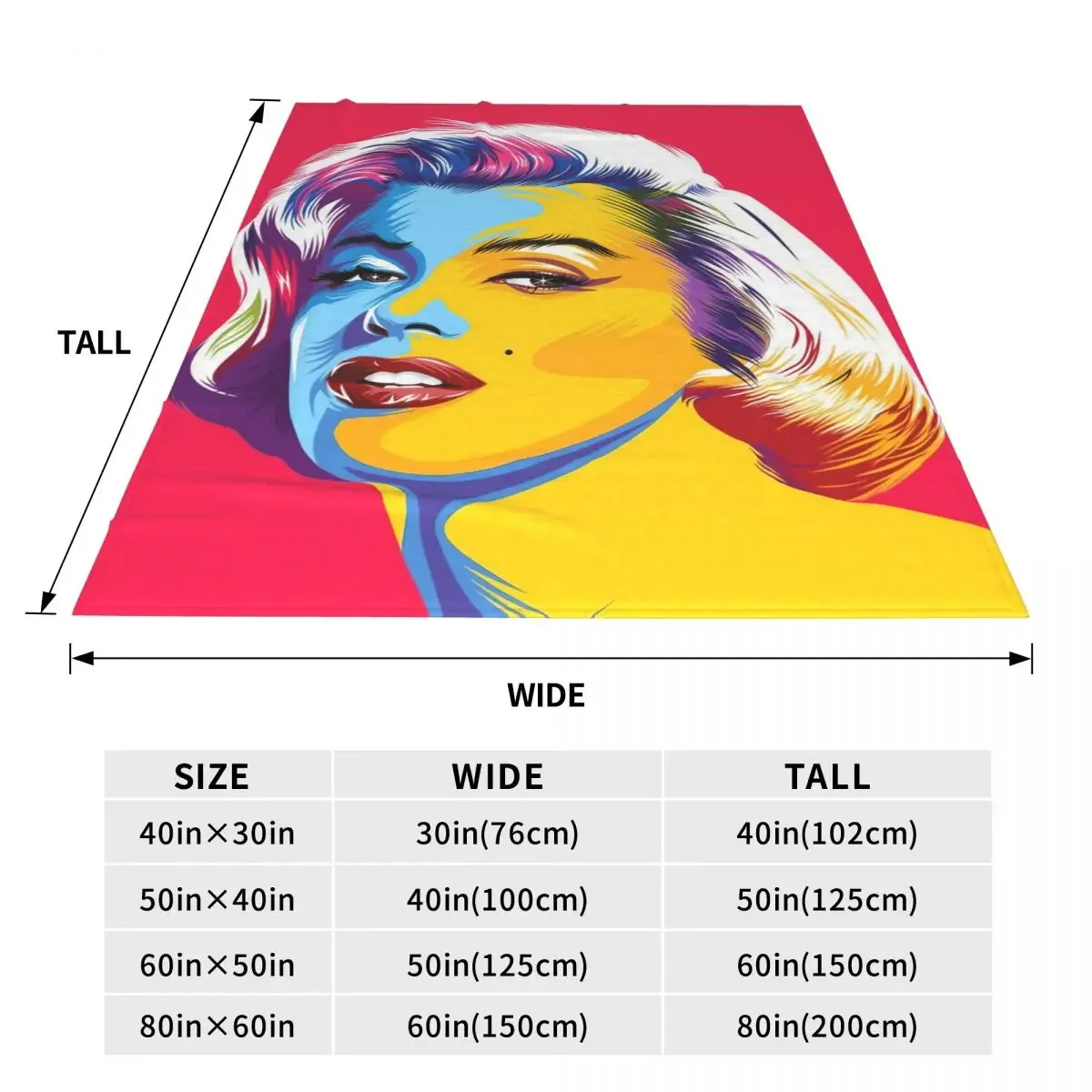 M-Marilyn Monroes Blanket Singer Pop Art Camping Flannel Throw Blanket Super Soft Couch Bed Design Bedspread Gift Idea