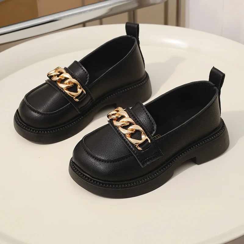 

Children Uniform Mary Jane Shoes Spring Autumn New Causal Girl Fashion Leather Shoes School Black Beige Versatile Kids Loafers