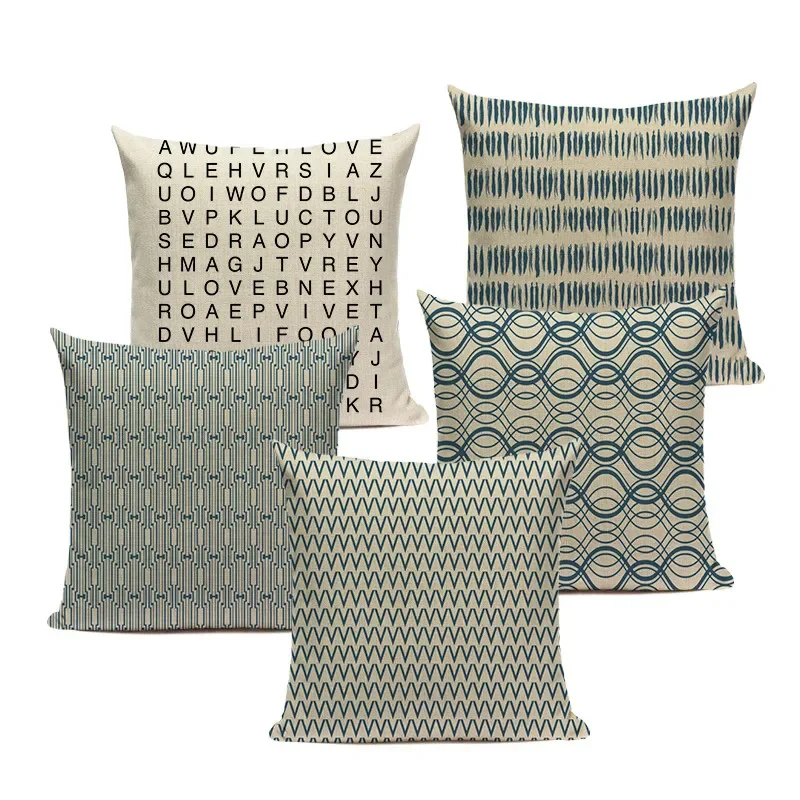 Geometry Cushion Cover Home Decor Pillow Cover Stripes Wave Geometric Pillowcase Decorative Pillows for Sofa Car Seat Home Decor